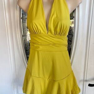 SHEIN Sunny Yellow Halter Mini Dress